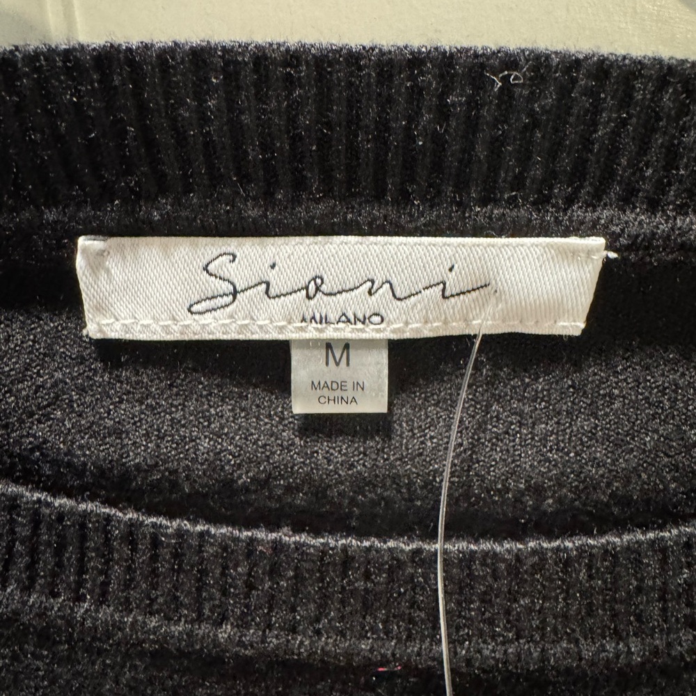 NWT Sioni Black Knit Sweater NWT Bloomingdales - Picture 2 of 5